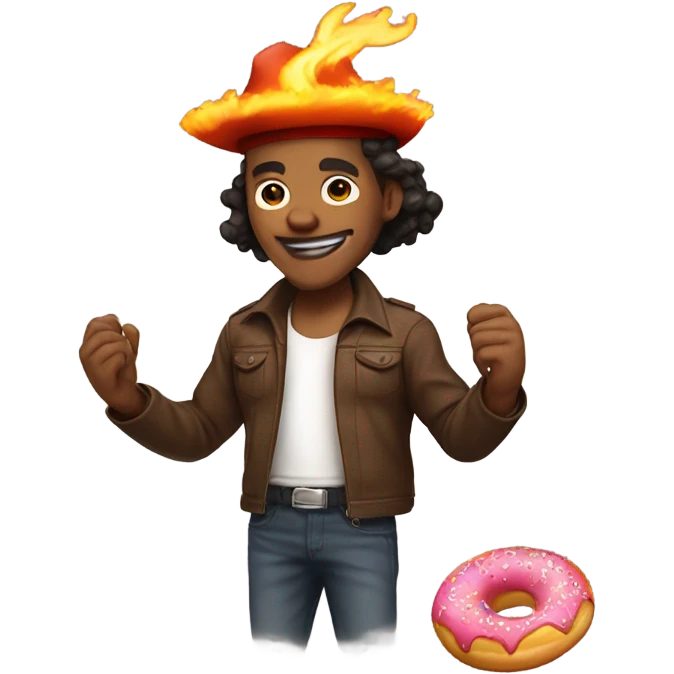 Ace from one piece with a donut for a body emoji