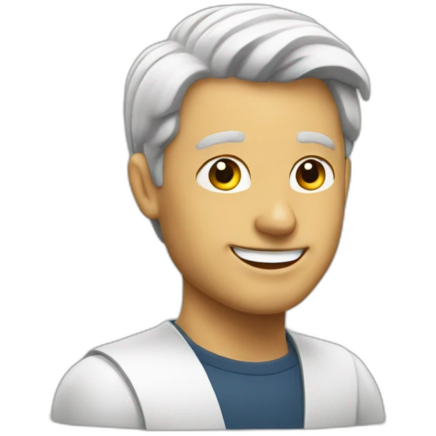 confident, happy, white man emoji