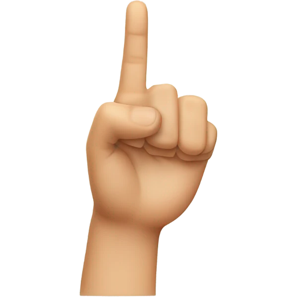 Hand with raised index finger, palm not visible emoji