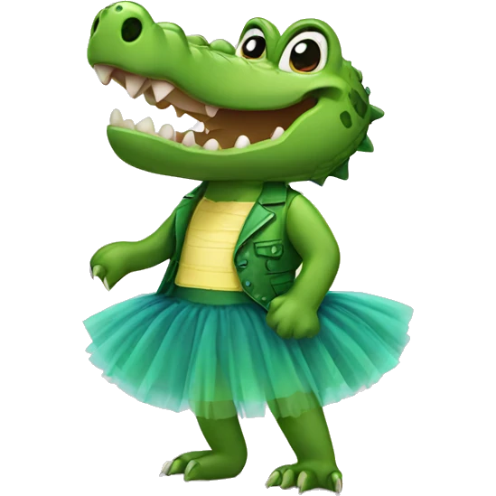 Crocodile with a tutu emoji