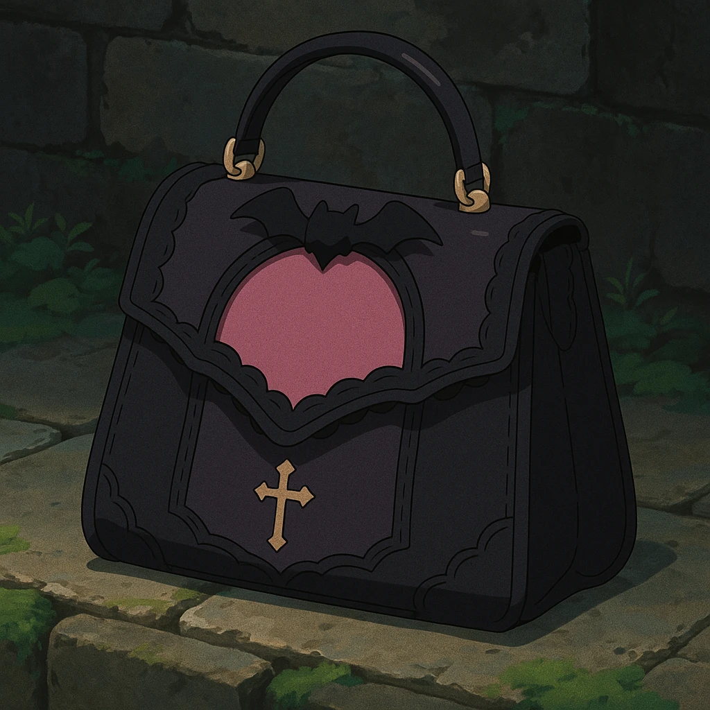pink and black gothic purse emoji