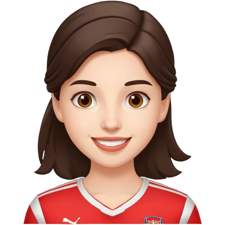 Happy brunette female arsenal fan emoji