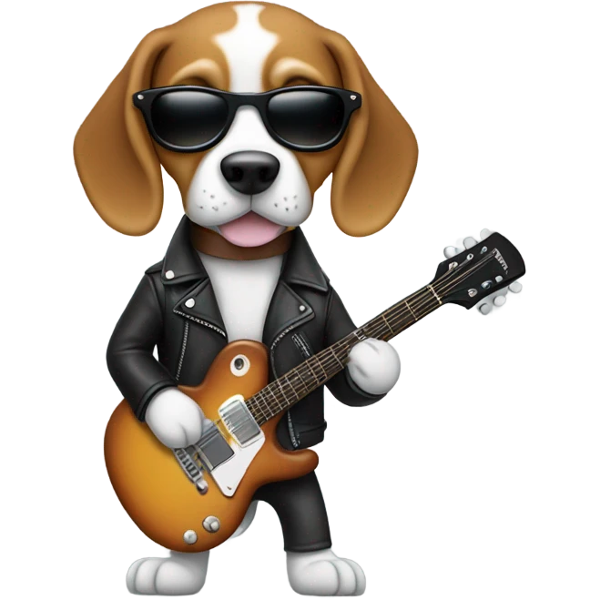 Rock and roll beagle emoji