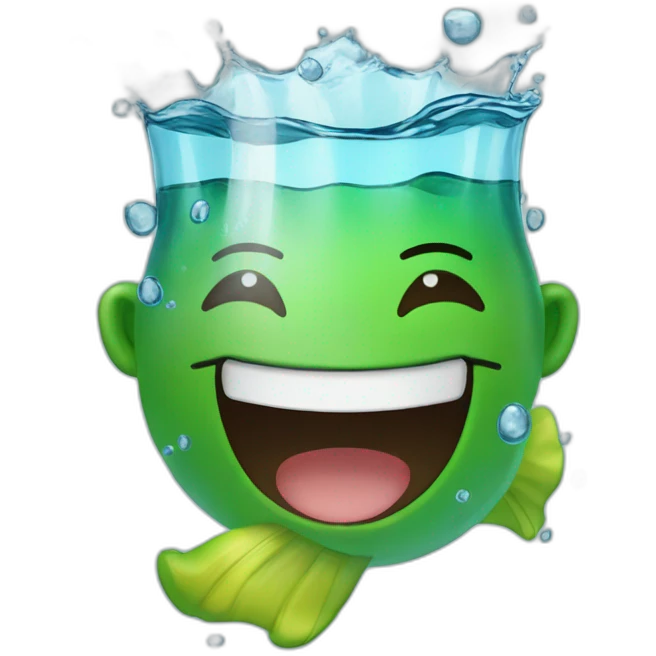 Cara feliz tomando agua emoji