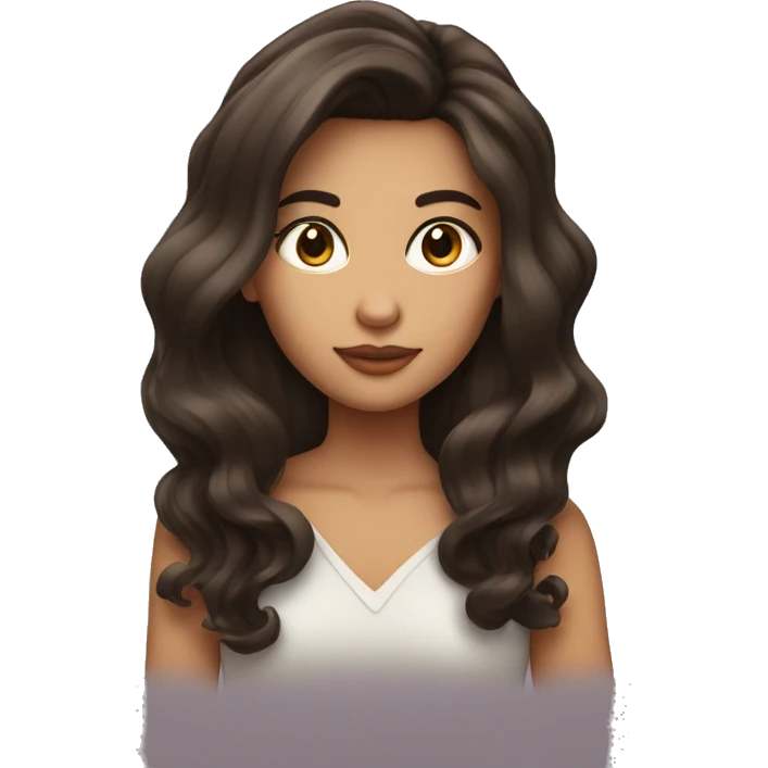 beautiful brunette girl with blowout hair emoji