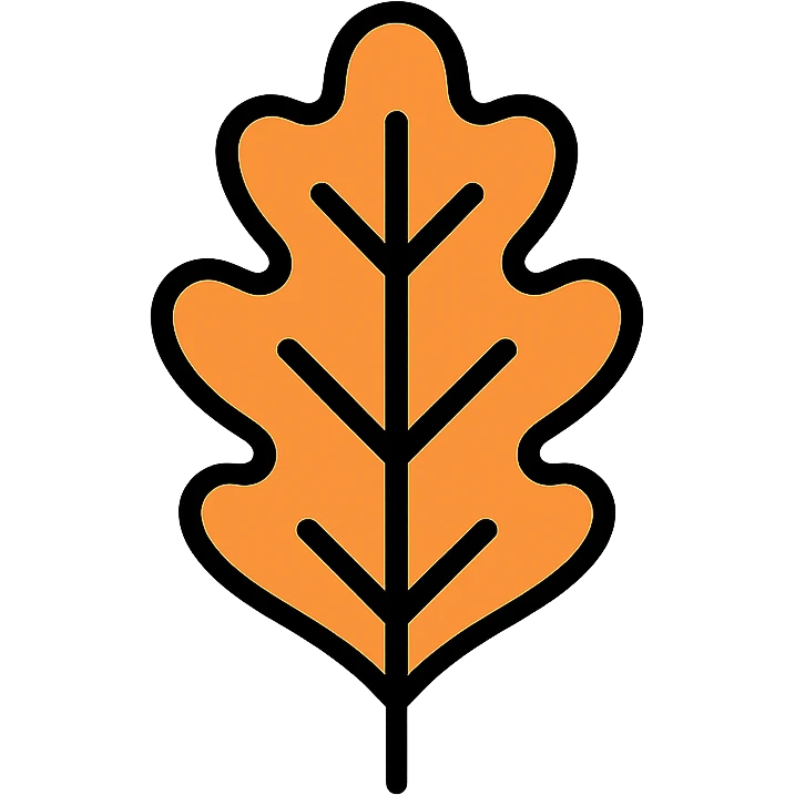 oak leaf icon, color outline style, variation 2 emoji