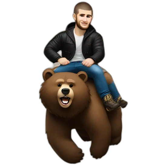 khabib nurmagomedov riding a bear Russia  emoji