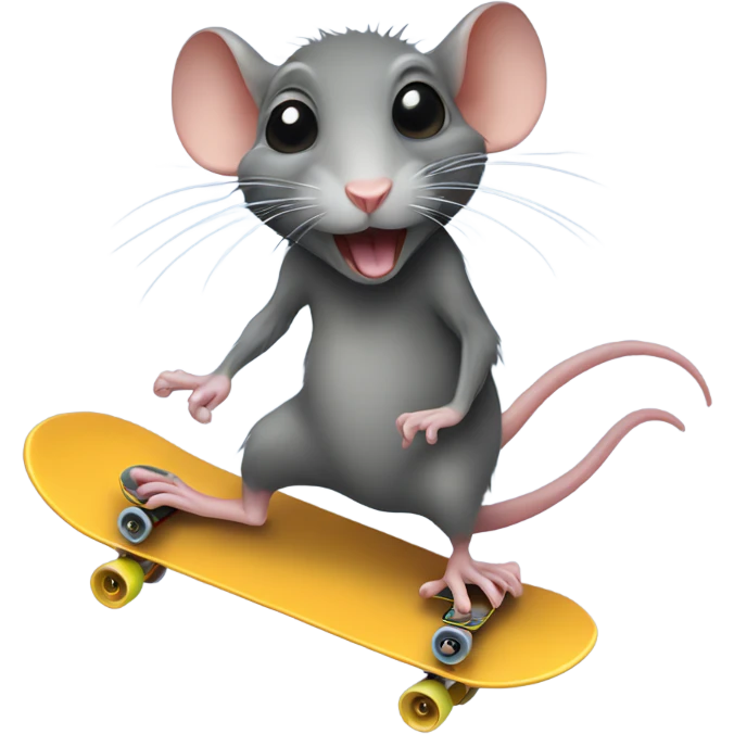 One legged rat on a skateboard  emoji