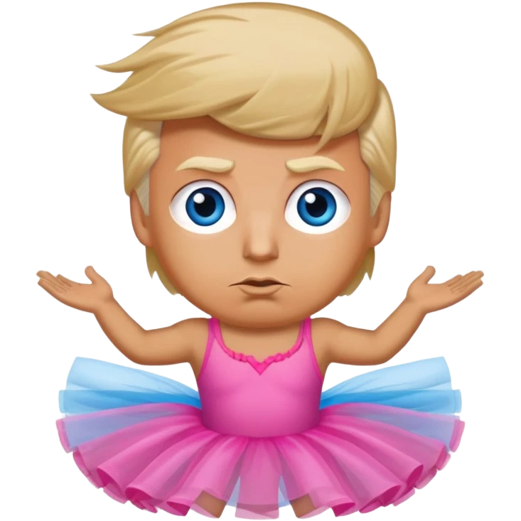 Donald trump with blue eyes with a tutu emoji