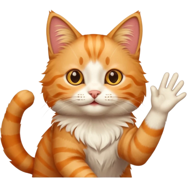 Cat waving  emoji
