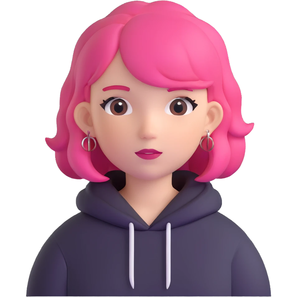 white girl with pink hair emoji