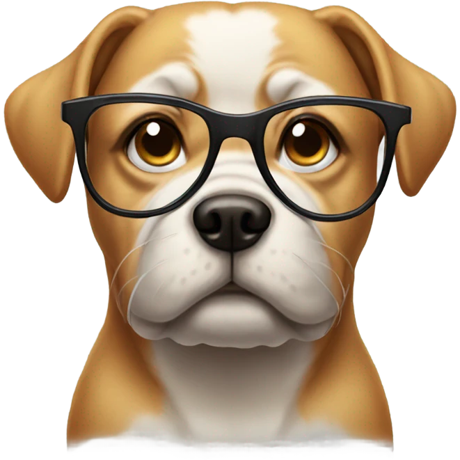 Buff dog wearing glasses emoji