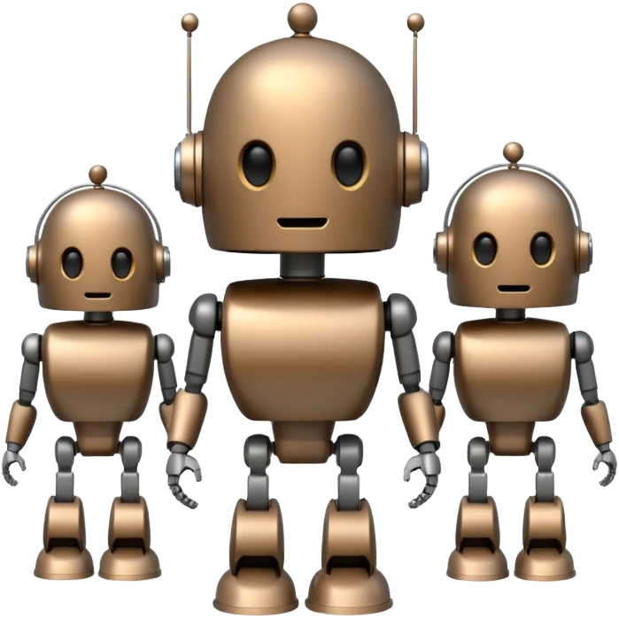 회색철로봇같은 사람 3명인데 몸이 종 모양인 emoji