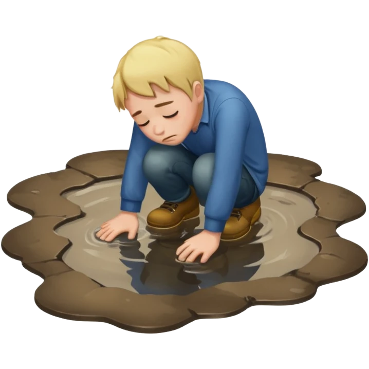 apple style emoji of a man sprawled face down in a puddle emoji