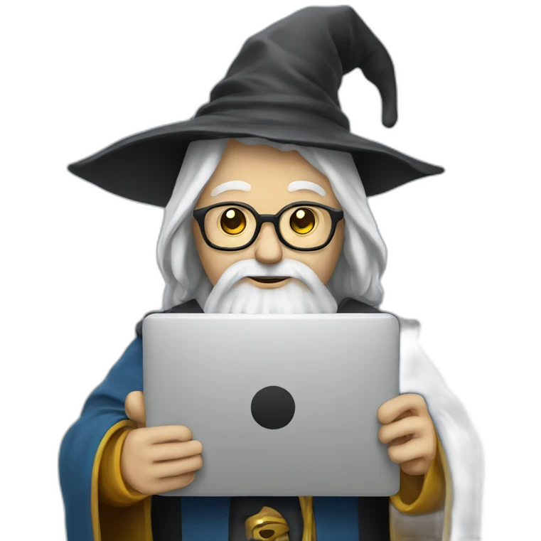 wizard holding laptop emoji