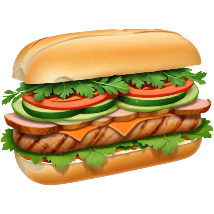 traditional banh mi with char grilled pork emoji emoji