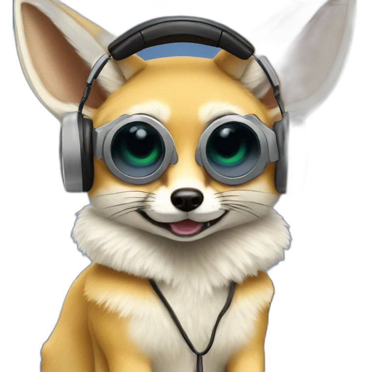Fennec Fox as a DJ emoji