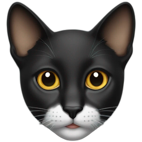 curious Black anda whute cat emoji