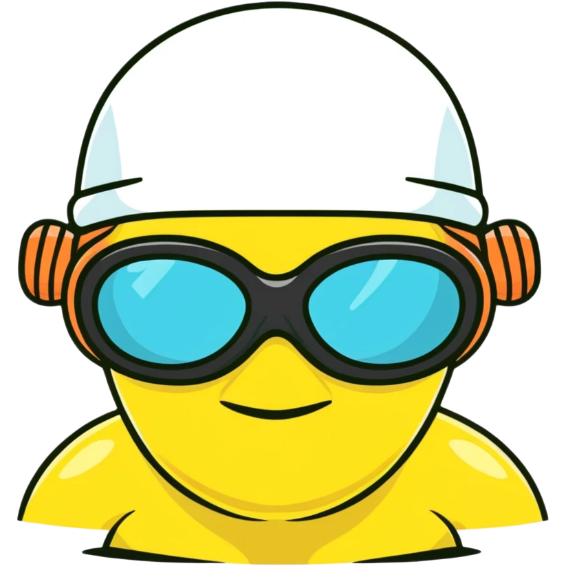 swimmer with goggles and swim cap emoji