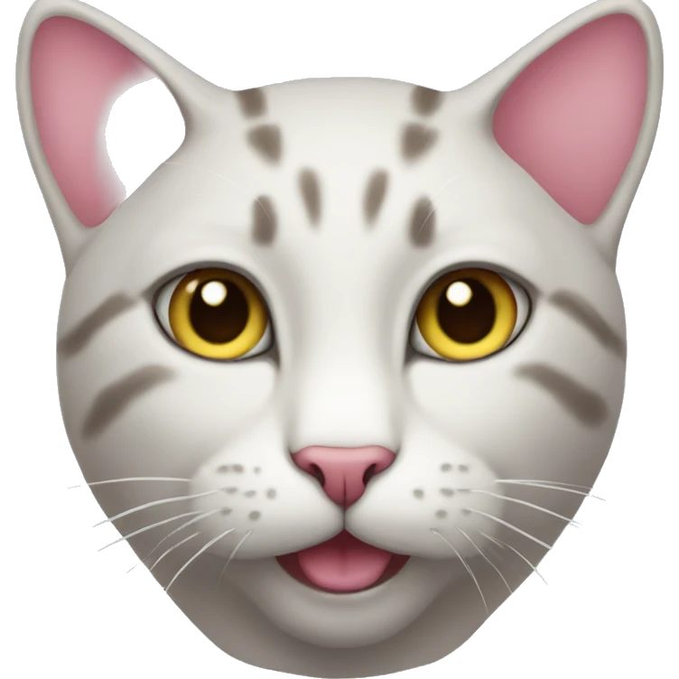 Cat with pink eyes emoji
