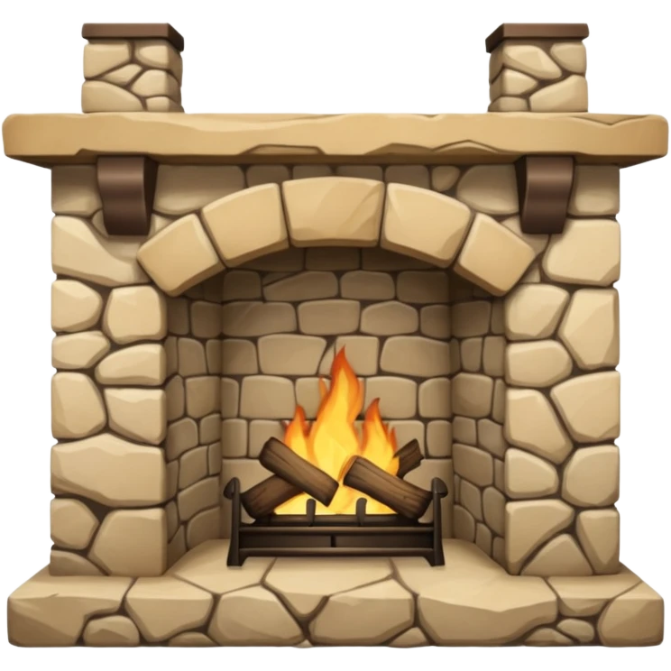 Rustic Stone Fireplace emoji