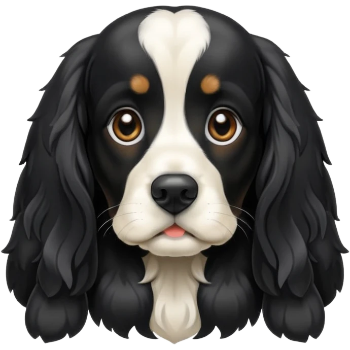 Собака русский кокер спаниель черно-белого цвета emoji