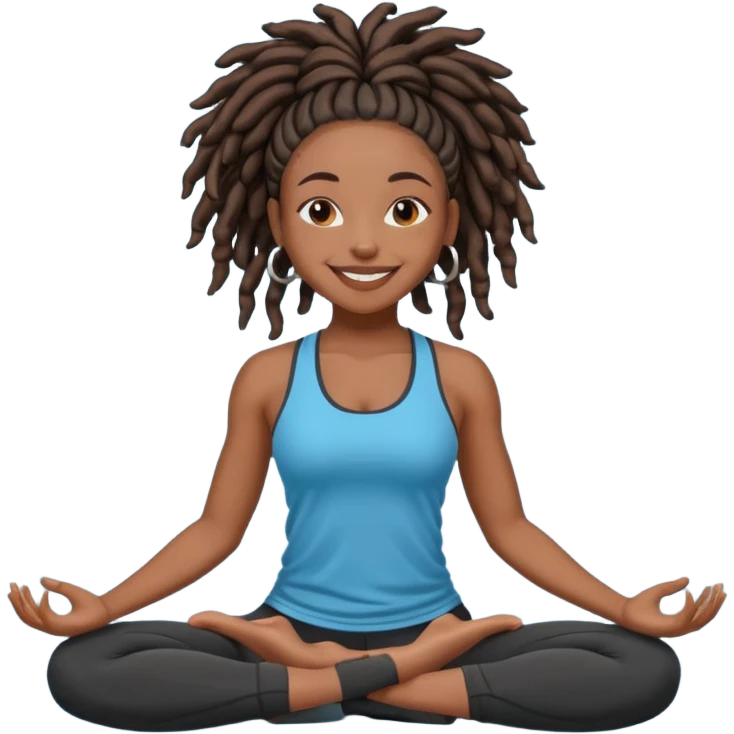 yoga black girl with locs  emoji