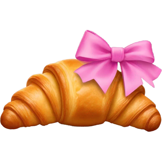 Croissant with a pink bow emoji