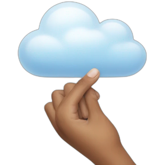 hand holding a cloud emoji