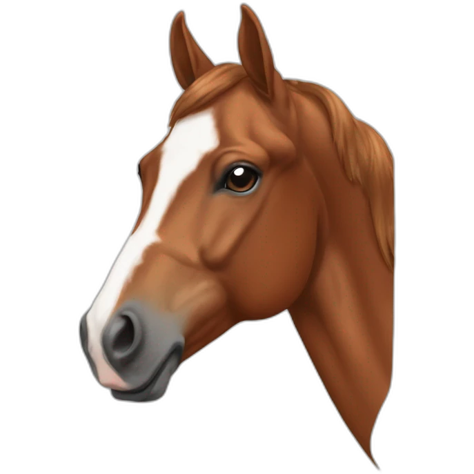 Chestnut warmblood horse with a white bless  emoji