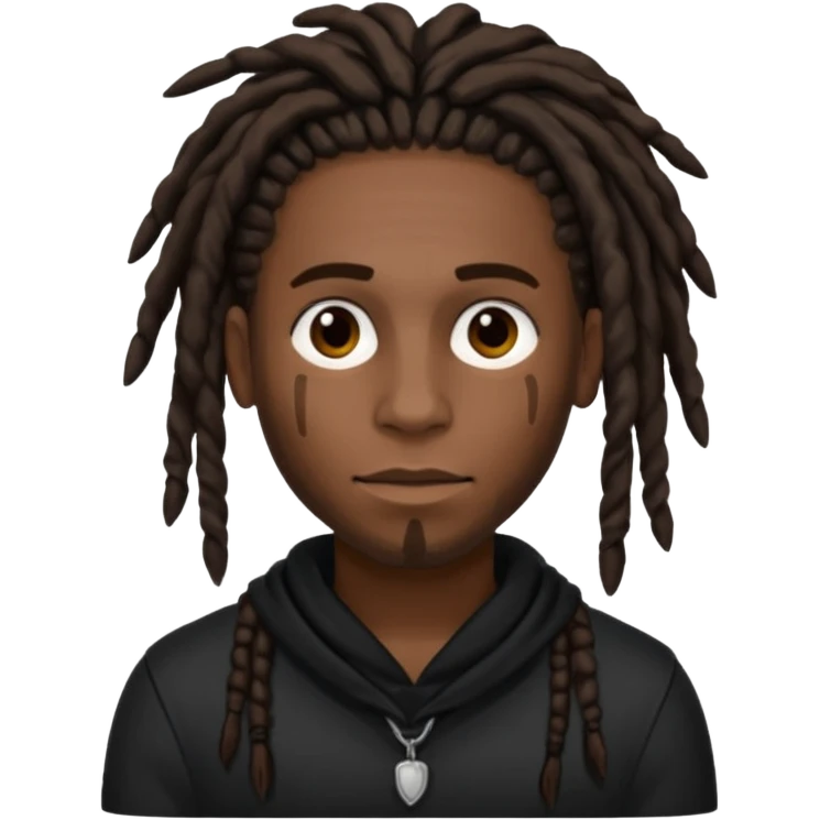 black male with dreads and a birthmark on his left cheek playboi carti in black clothing emoji