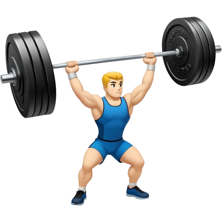 An emblem symbolizing weightlifting with a stylized barbell in the center, set against a simple, clean background. The barbell is prominent and sleek, with no athlete included. The design is bold, modern, and minimalistic emoji