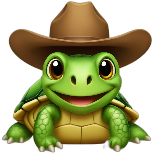 turtle with cowboy hat emoji