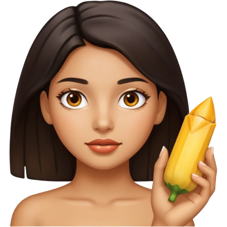 Latina girl with shiny, oily skin that's very noticeable emoji