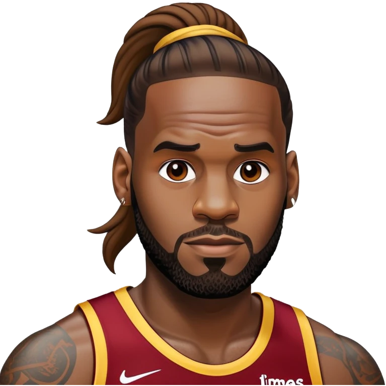 LeBron James with a pony tail emoji
