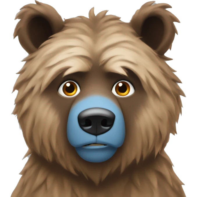 Firece blue grizzly look emoji