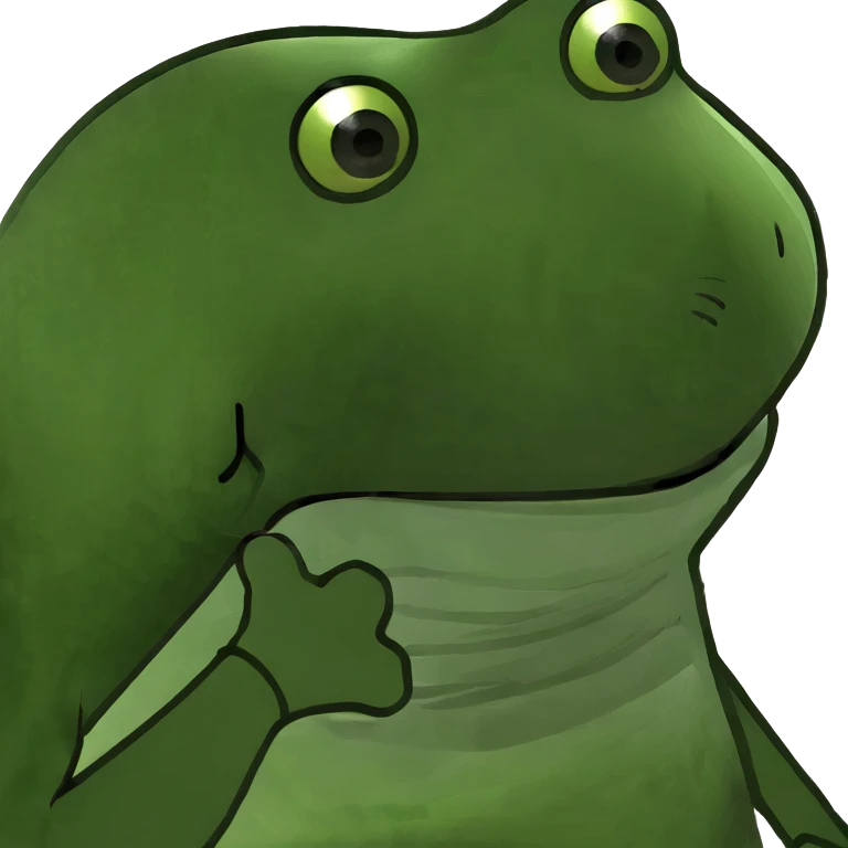 green bufo frog in a happy pose emoji