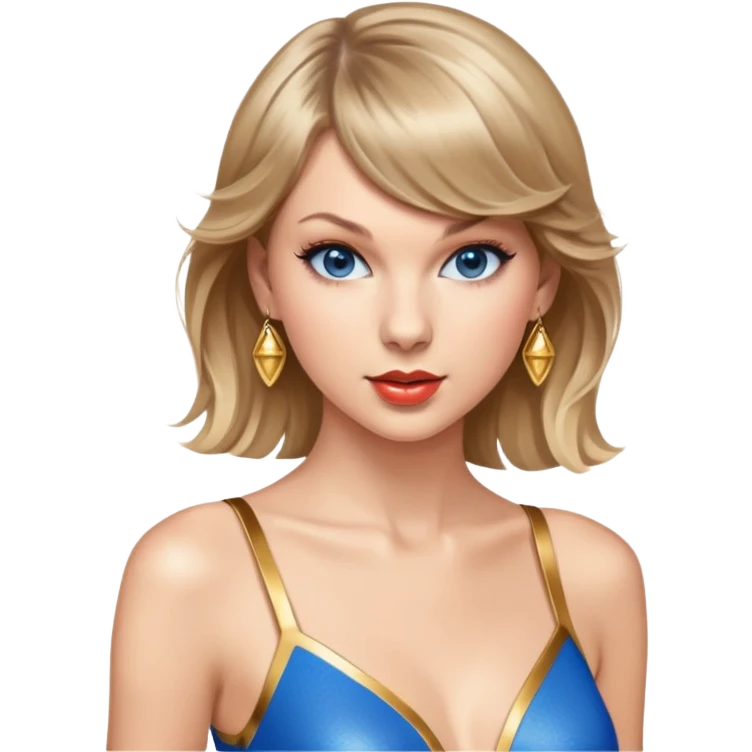 taylor swift wearing a gold and blue bodysuit  emoji