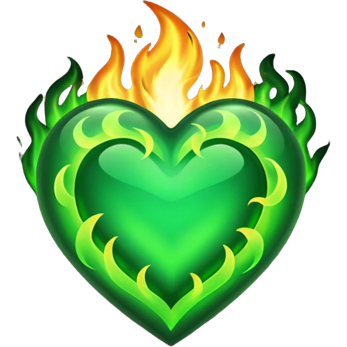 heart made of green flames emoji