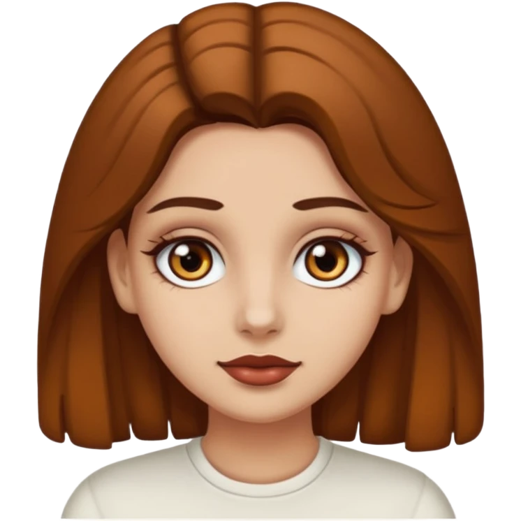 Una chica de piel blanca, con rulos de color, marrón, oscuro y ojos marrones emoji