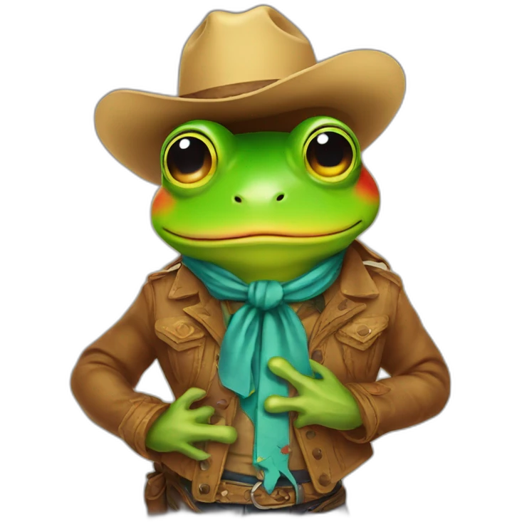 rainbow frog cowboy lgbt emoji