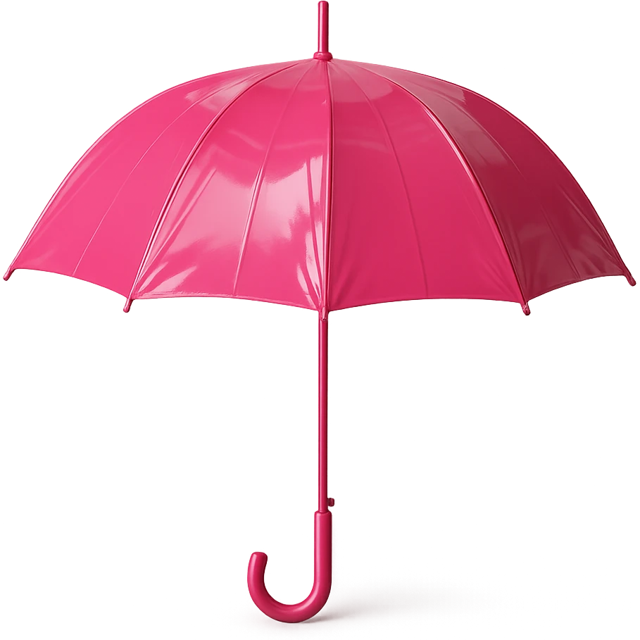 pink umbrella, modern, glossy emoji