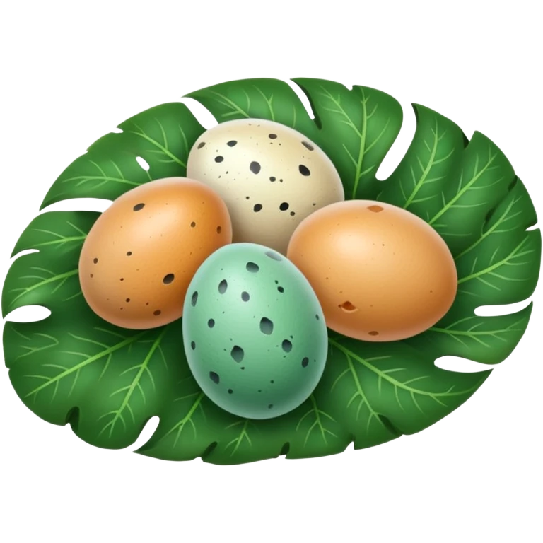 small eggs on leaf emoji