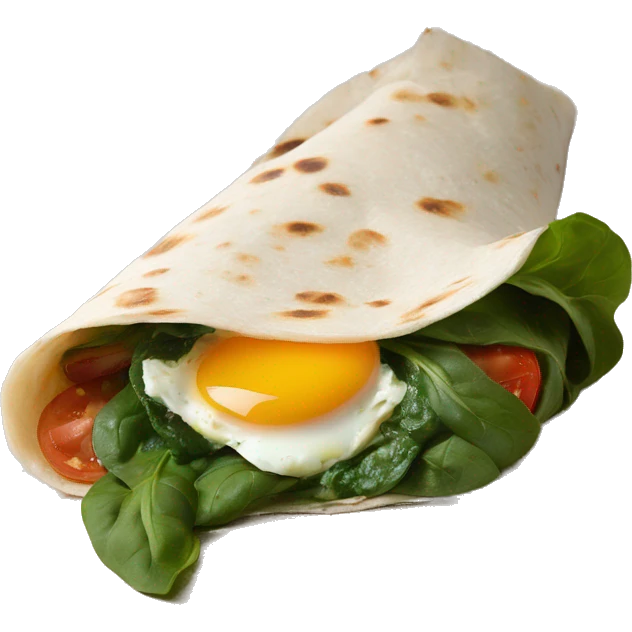 spinach feta egg white tomato wrap emoji
