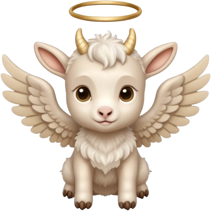 beige baby goat with angel wings  emoji
