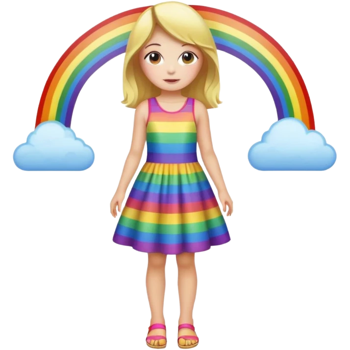 girl with rainbow dress full body  emoji