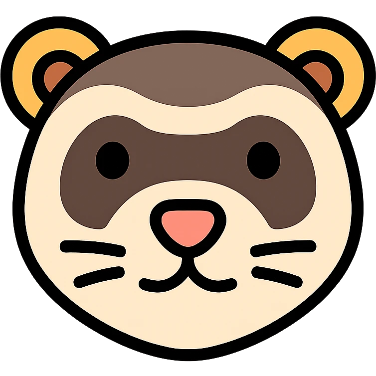 colored ferret head icon emoji