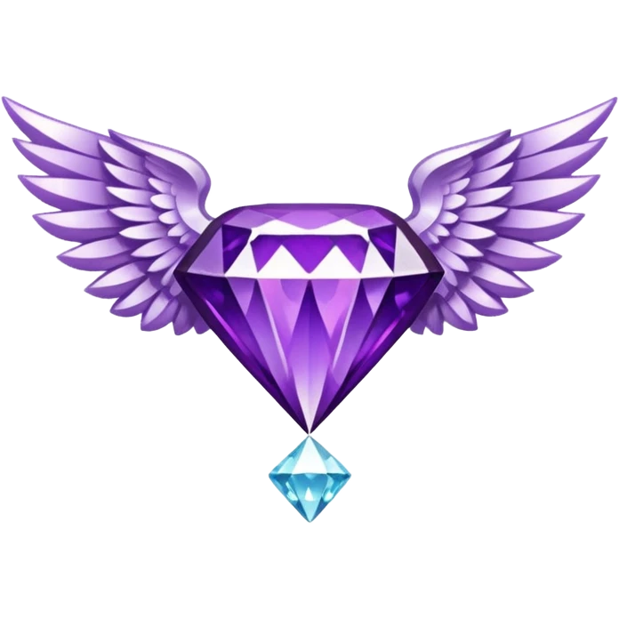 holy diamond emblem with white wings and purple diamond in the middle emoji