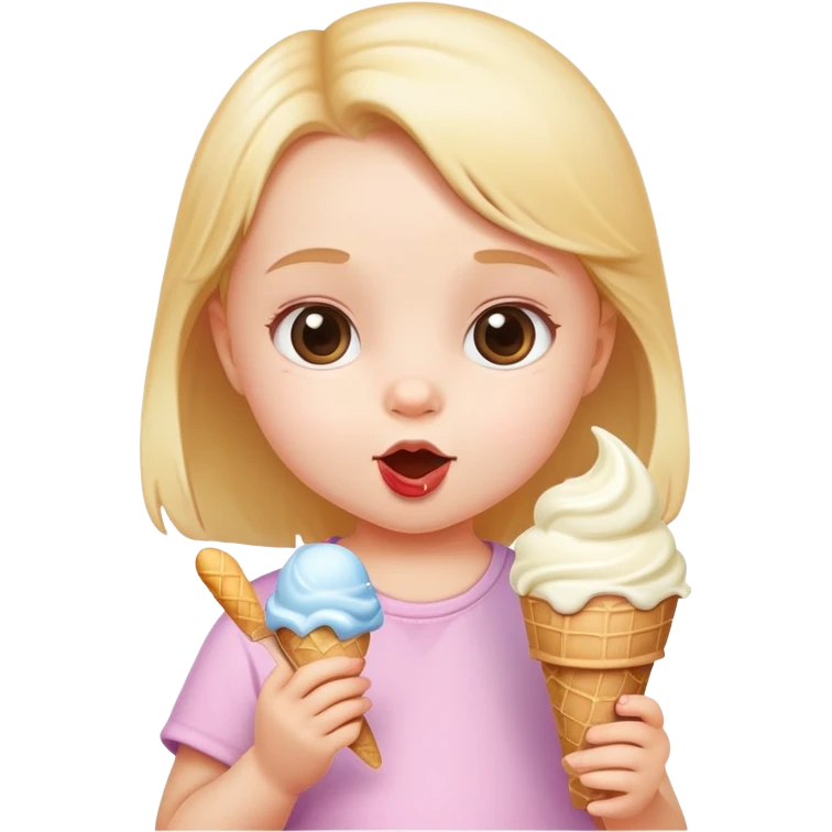 Cute baby girl holding ice cream  emoji