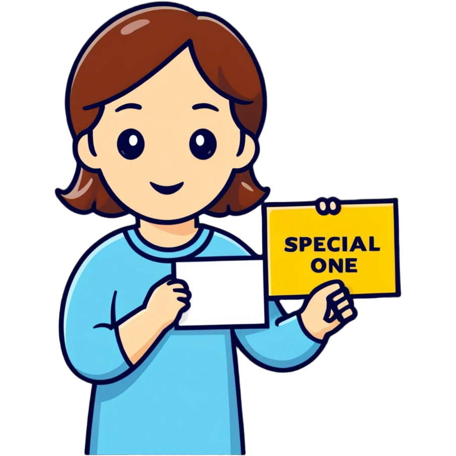 Lady with special one written  emoji
